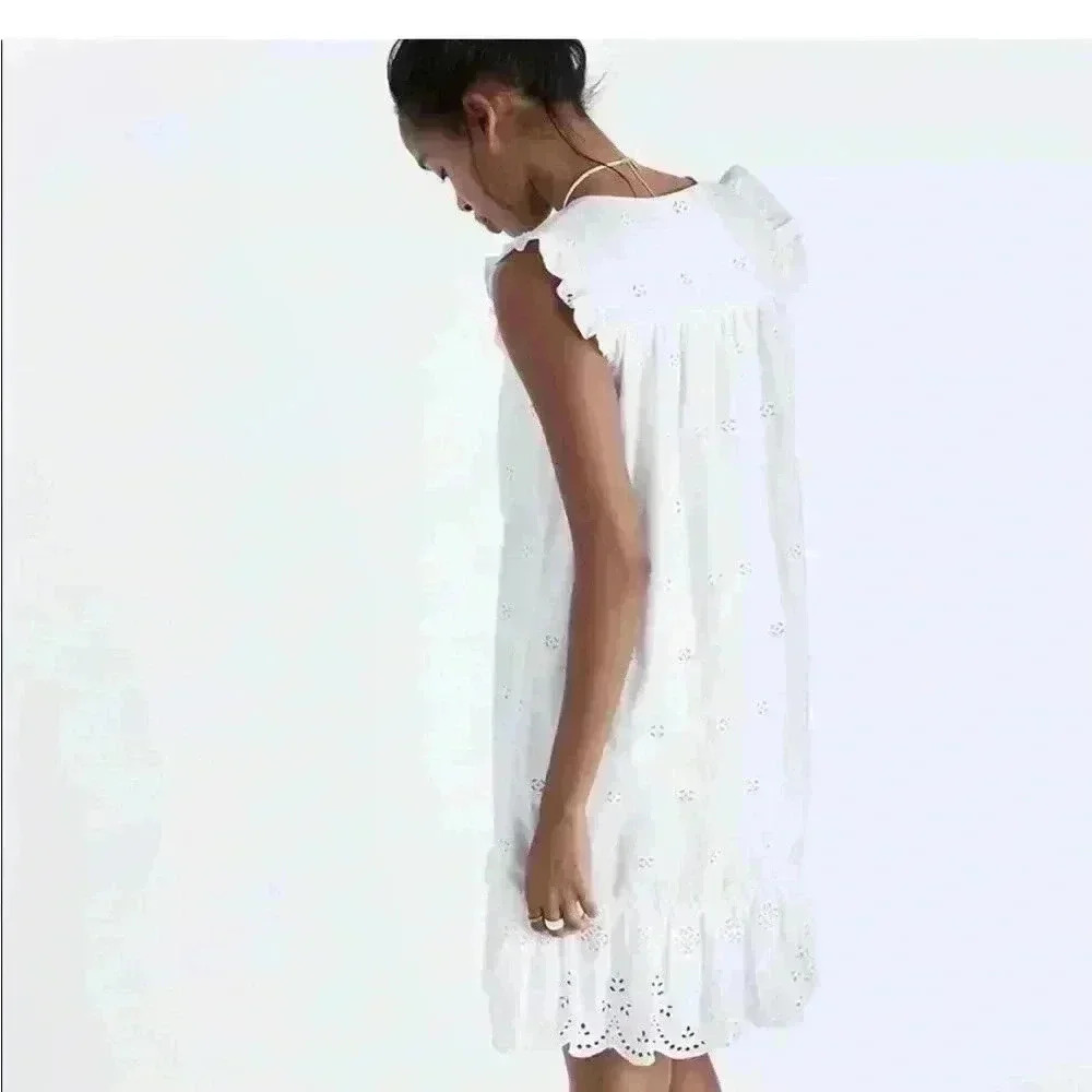 Madewell white eyelet garden dress Xsmall - Picture 3 of 7